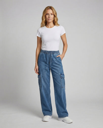 Pantaloni Denim Donna Extra Larghi Utility - Brentozzi