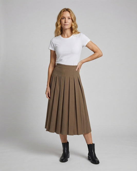 Gonna Midi Donna Plissettata Linea A - Brentozzi