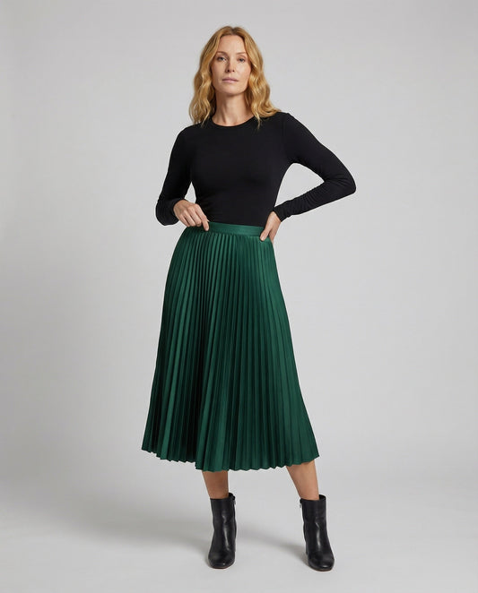 Gonna Midi Donna in Satin Plissettata - Brentozzi