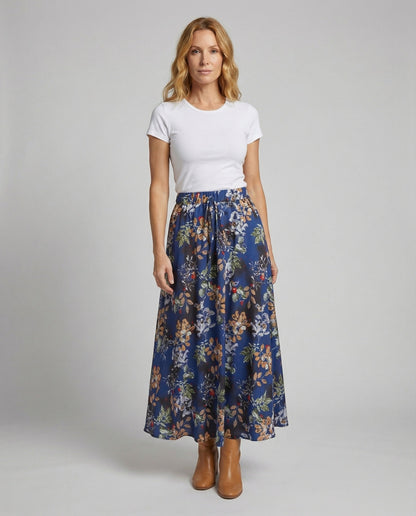 Gonna Midi Donna in Satin Effetto Lucido - Brentozzi
