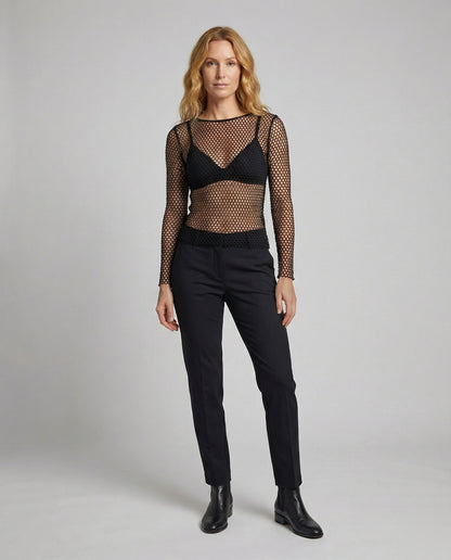 Maglia Donna a Rete con Struttura a Nido dApe Slim Fit - Brentozzi