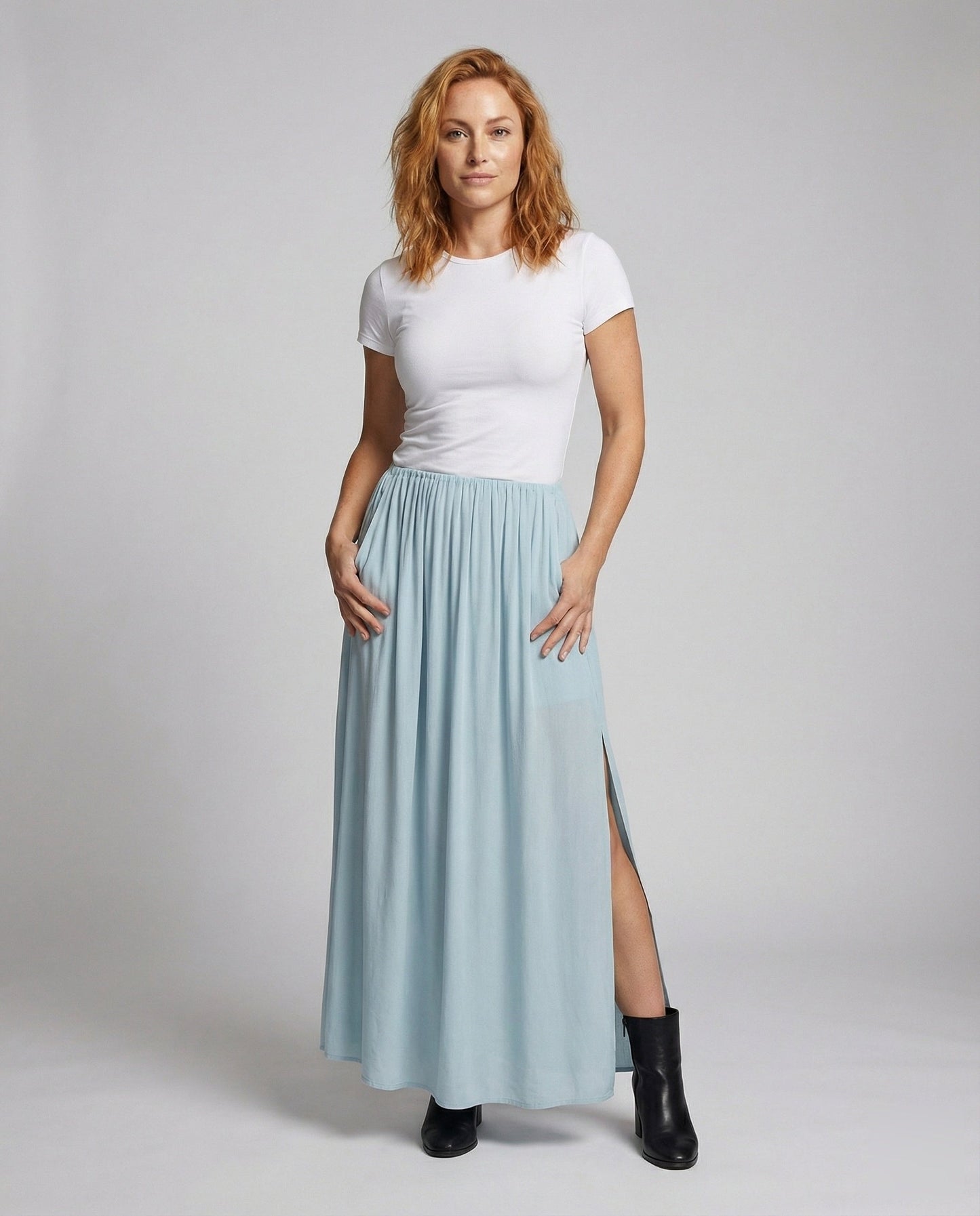 Gonna Lunga Donna Fluttuante con Spacco Laterale - Brentozzi