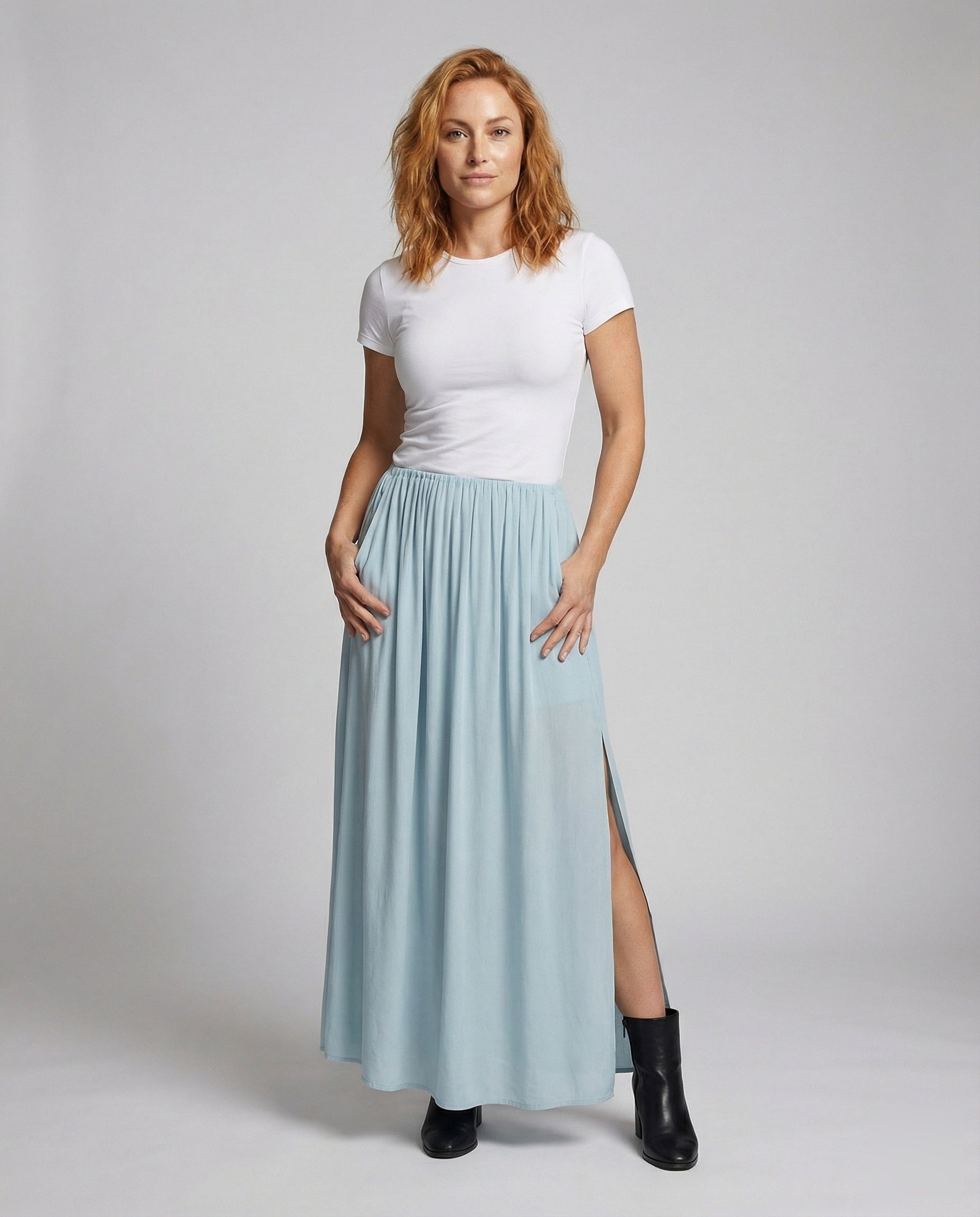 Gonna Lunga Donna Fluttuante con Spacco Laterale - Brentozzi