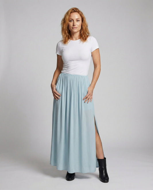 Gonna Lunga Donna Fluttuante con Spacco Laterale - Brentozzi