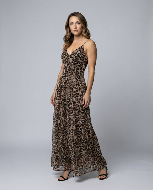 Abito Maxi Donna Sottile Fluido Spalline Sottili - Brentozzi