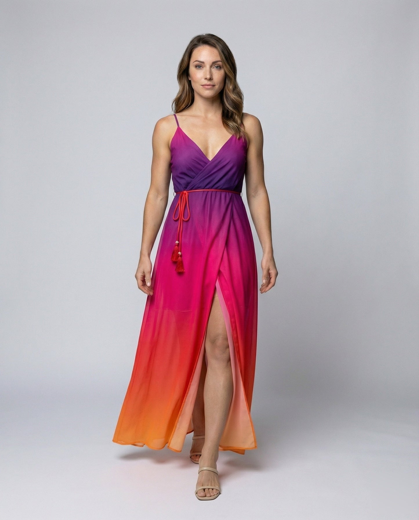 Abito Maxi Donna Flowy con Spacco Laterale - Brentozzi