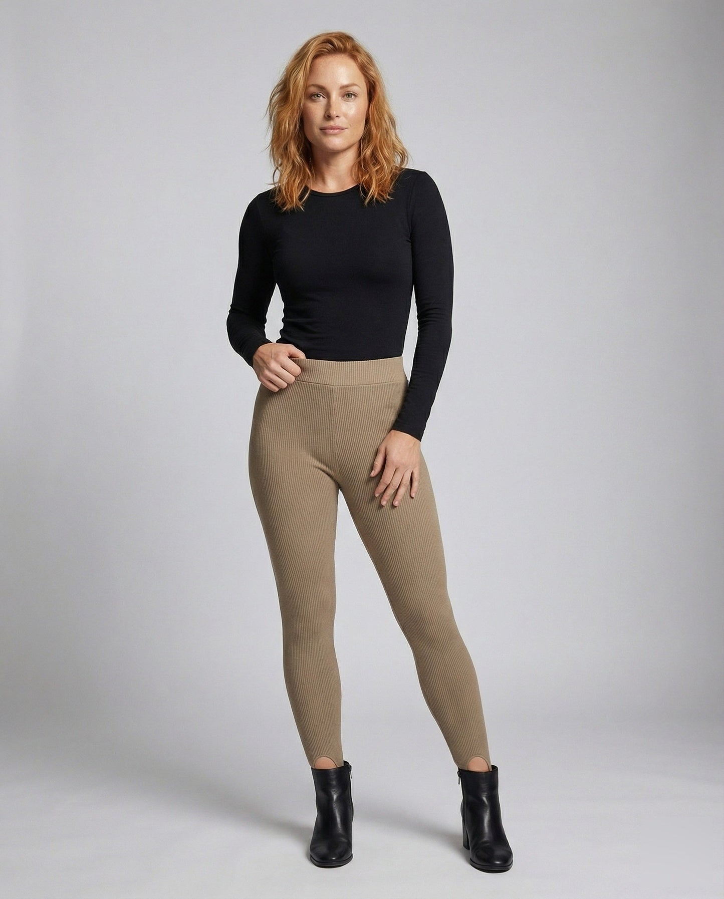 Leggings Donna in Maglia Vita Alta con Spacco alla Caviglia - Brentozzi
