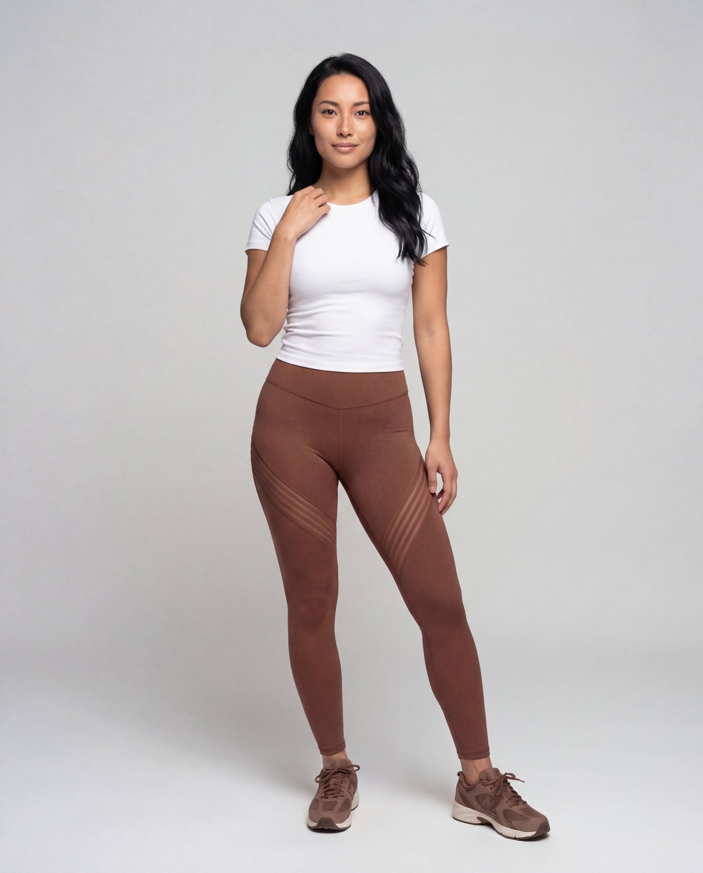 Leggings Yoga Donna Vita Alta Inserti Mesh - Brentozzi