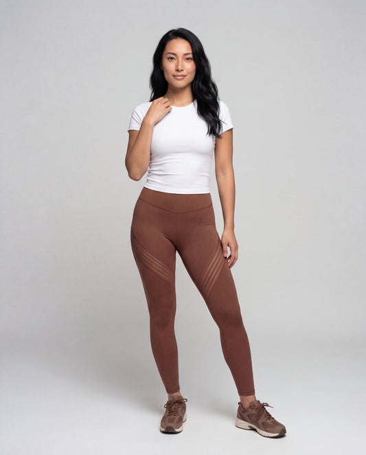 Leggings Yoga Donna Vita Alta Inserti Mesh - Brentozzi