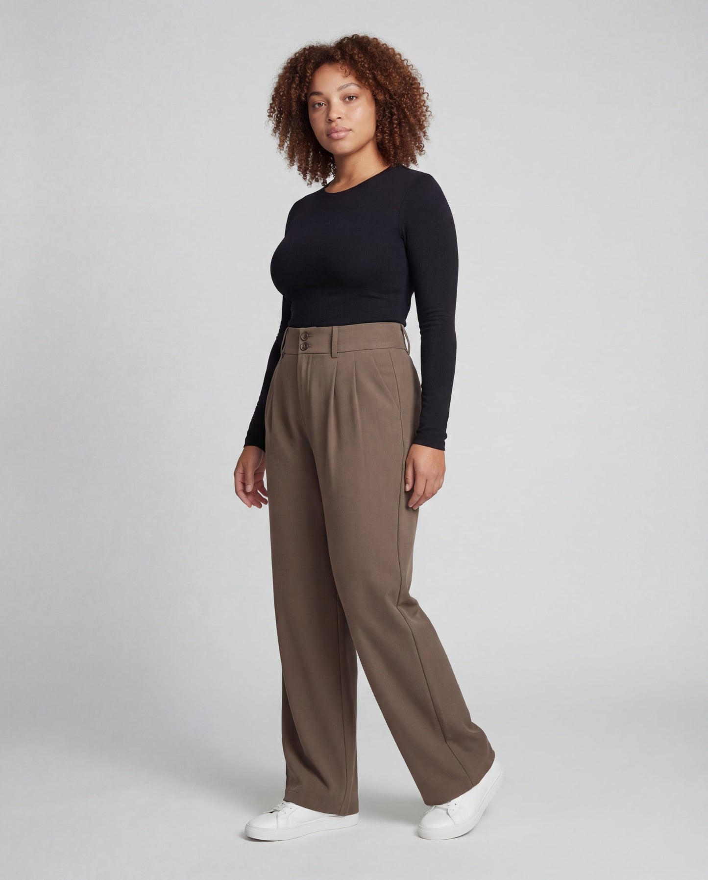 Pantaloni Palazzo Donna Vita Alta Doppio Bottone - Brentozzi