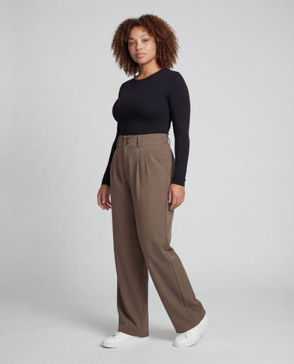 Pantaloni Palazzo Donna Vita Alta Doppio Bottone - Brentozzi
