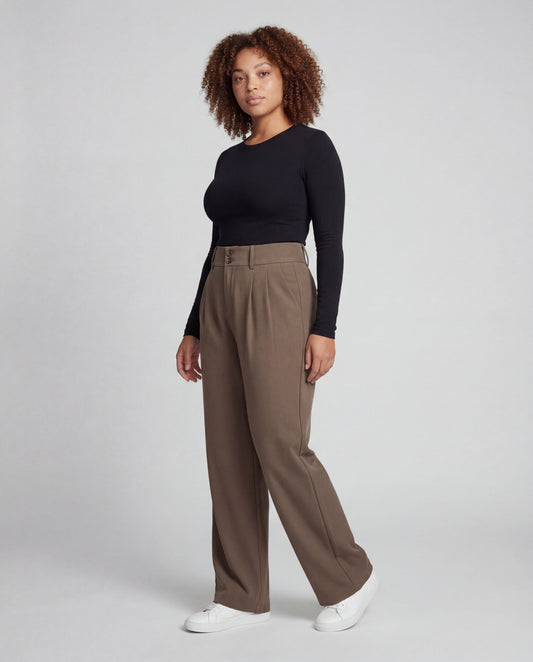 Pantaloni Palazzo Donna Vita Alta Doppio Bottone - Brentozzi