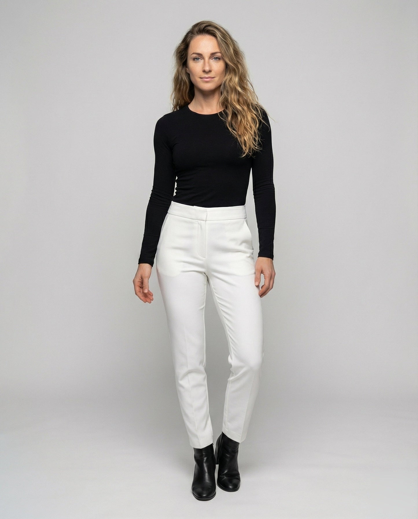 Pantaloni Business Donna Stretch Vita Confortevole Lunghezza Caviglia - Brentozzi