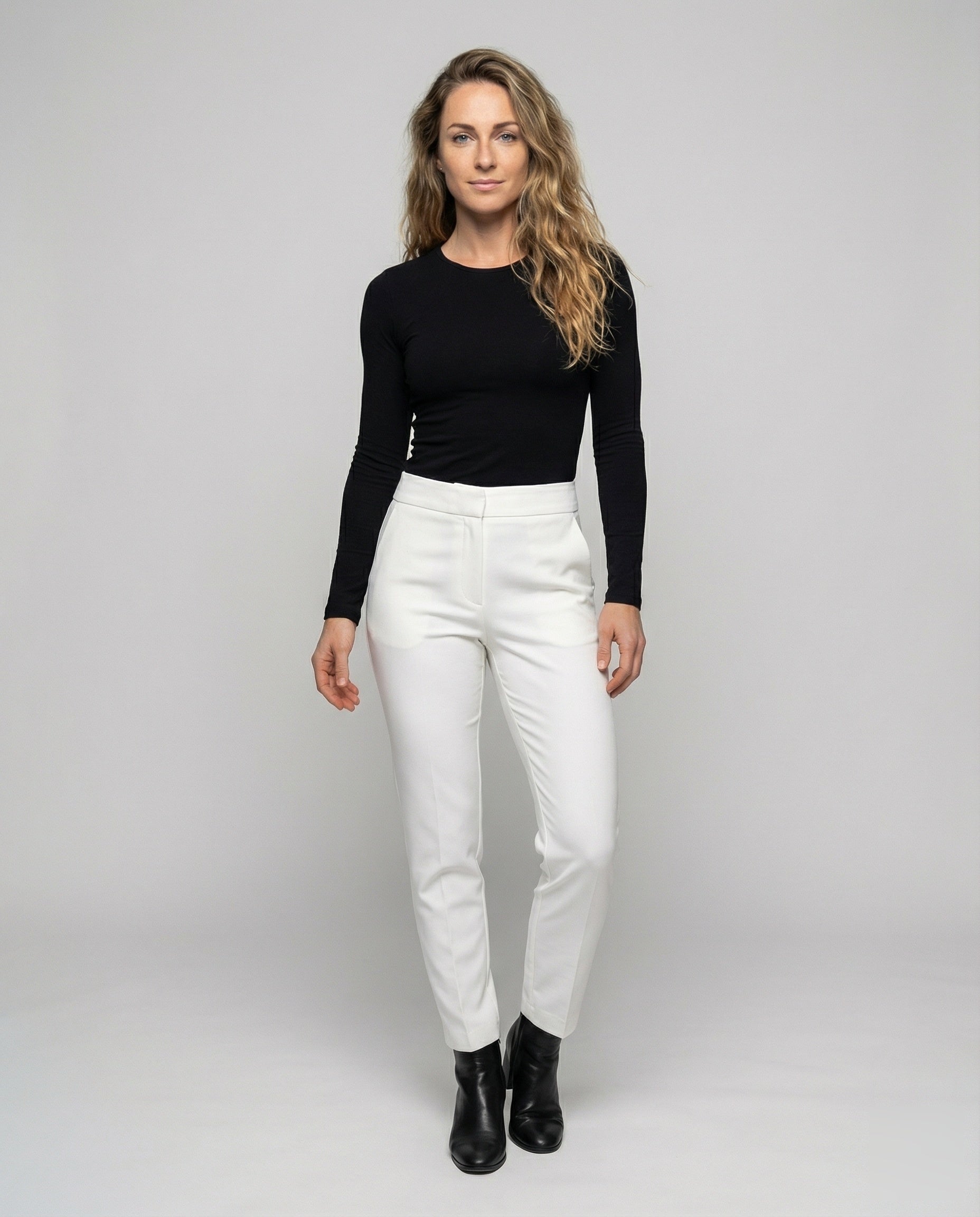 Pantaloni Business Donna Stretch Vita Confortevole Lunghezza Caviglia - Brentozzi