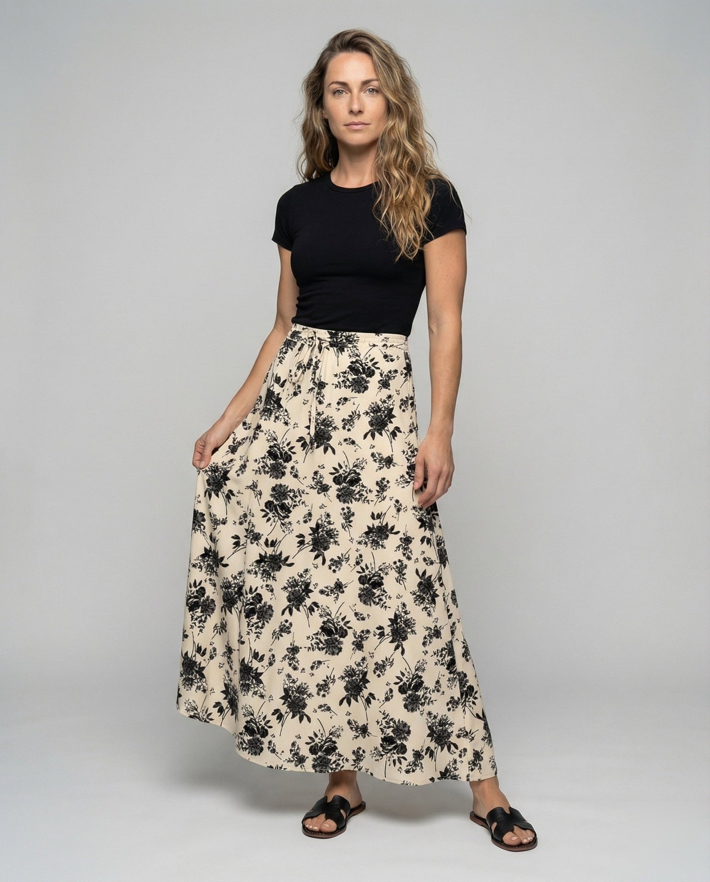 Gonna Maxi Donna in Viscosa Jersey Lunghezza Caviglia - Brentozzi