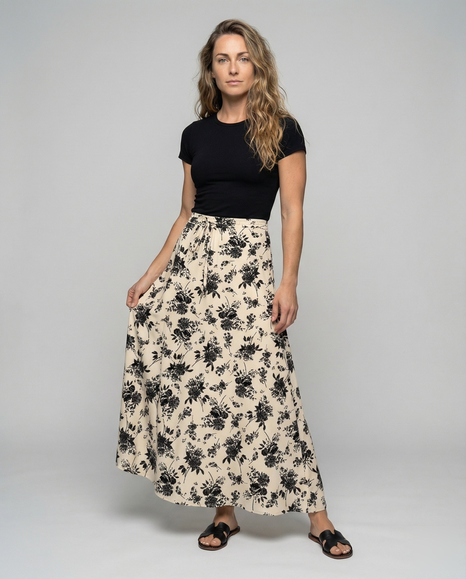 Gonna Maxi Donna in Viscosa Jersey Lunghezza Caviglia - Brentozzi