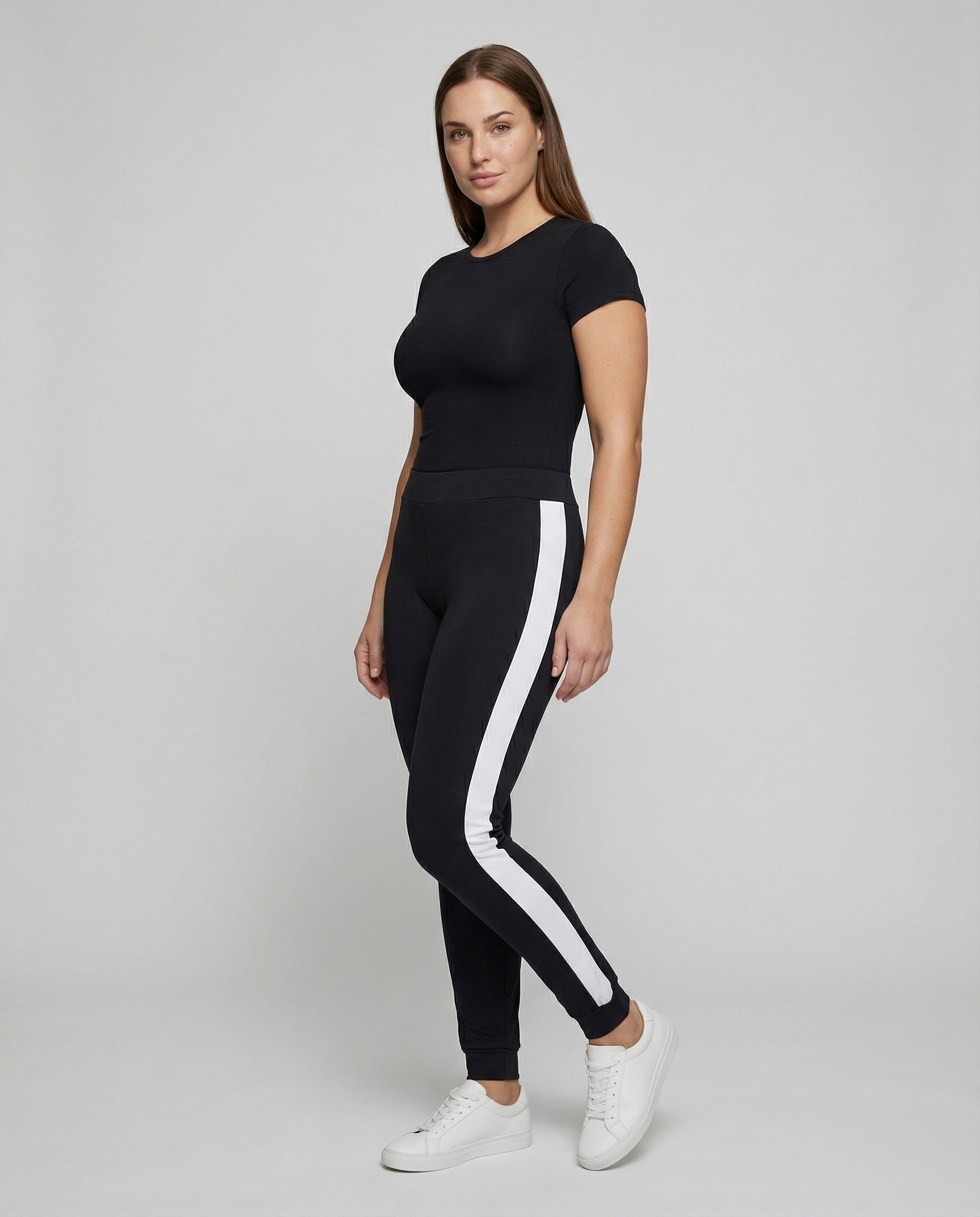 Completo Donna Felpa con Cappuccio e Leggings Color Block - Brentozzi