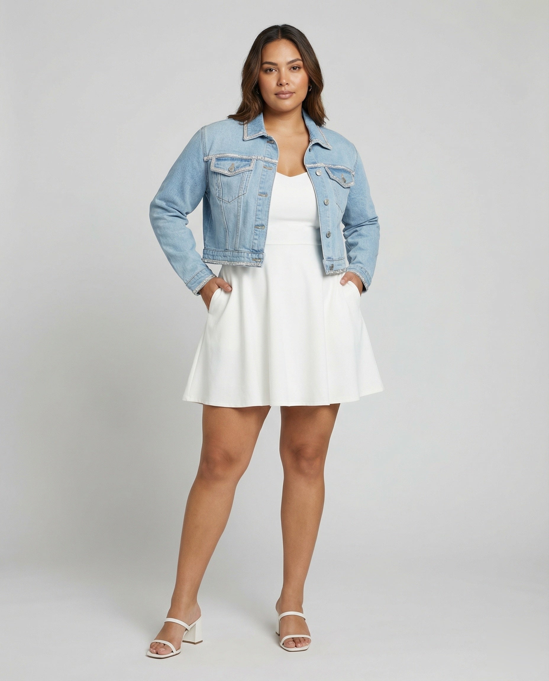 Blazer Jeans Donna Corto Orlo Sfrangiato - Brentozzi