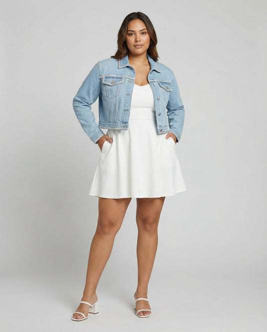 Blazer Jeans Donna Corto Orlo Sfrangiato - Brentozzi