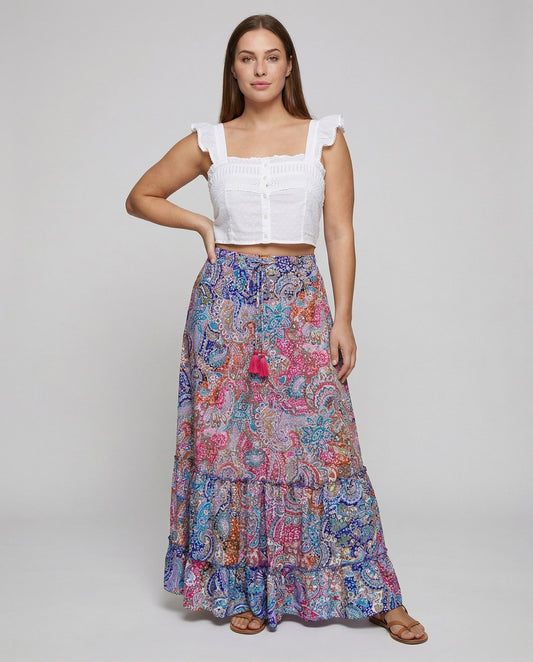 Gonna Donna Boho Patchwork a Balze Stratificata - Brentozzi