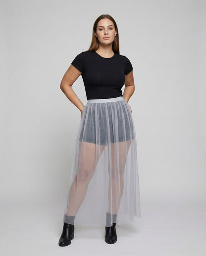 Gonna Donna in Tulle con Shorts Jeans Integrati - Brentozzi