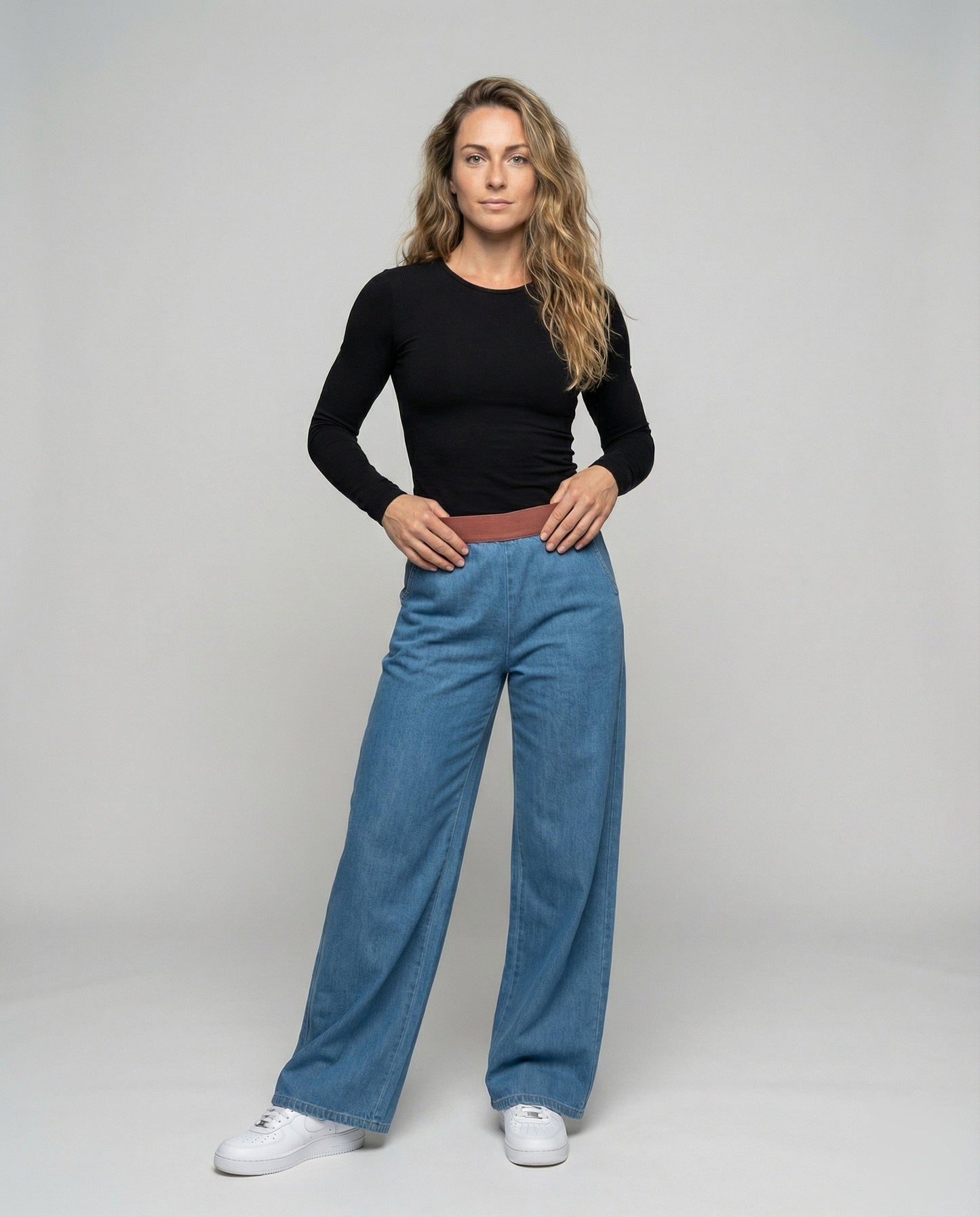 Pantaloni Donna Casual Vita Alta Elastica Comodi - Brentozzi