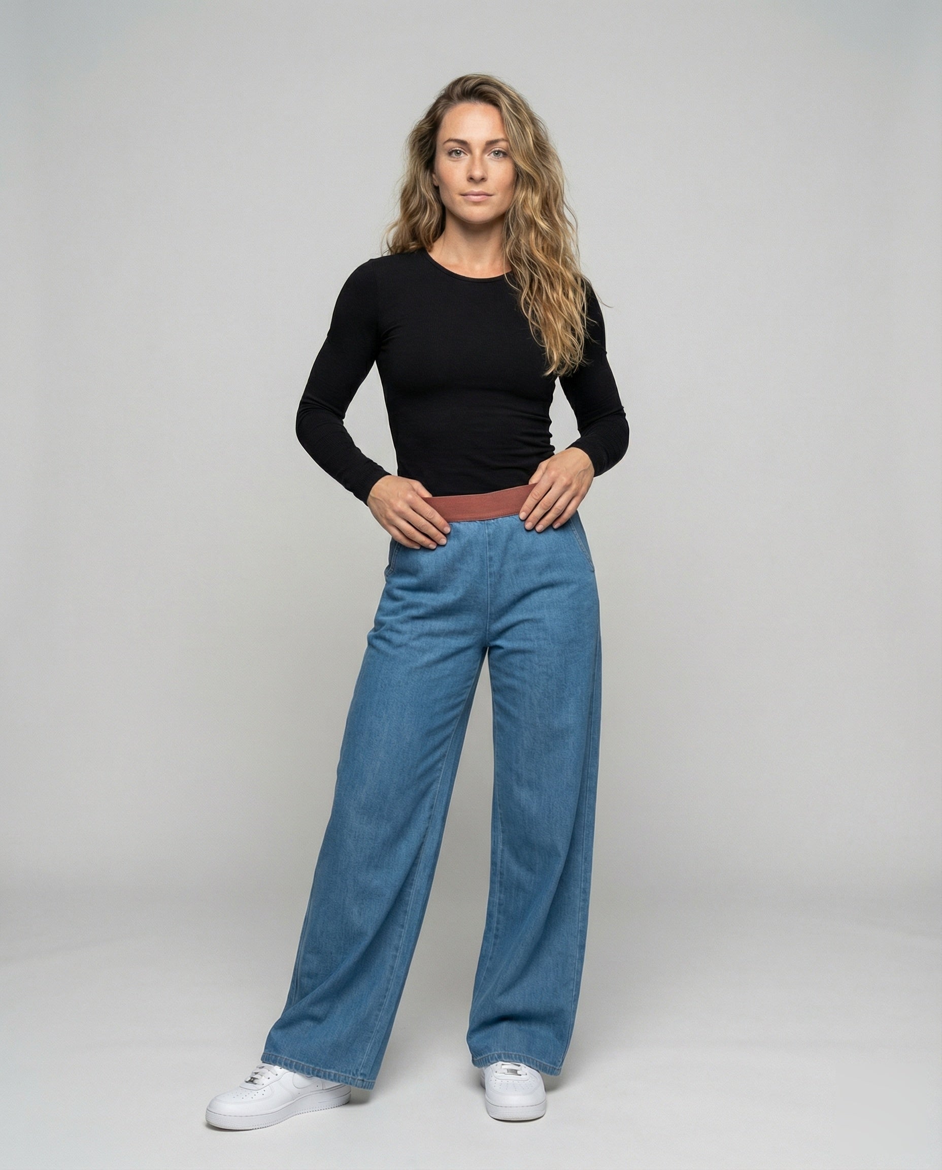 Pantaloni Donna Casual Vita Alta Elastica Comodi - Brentozzi