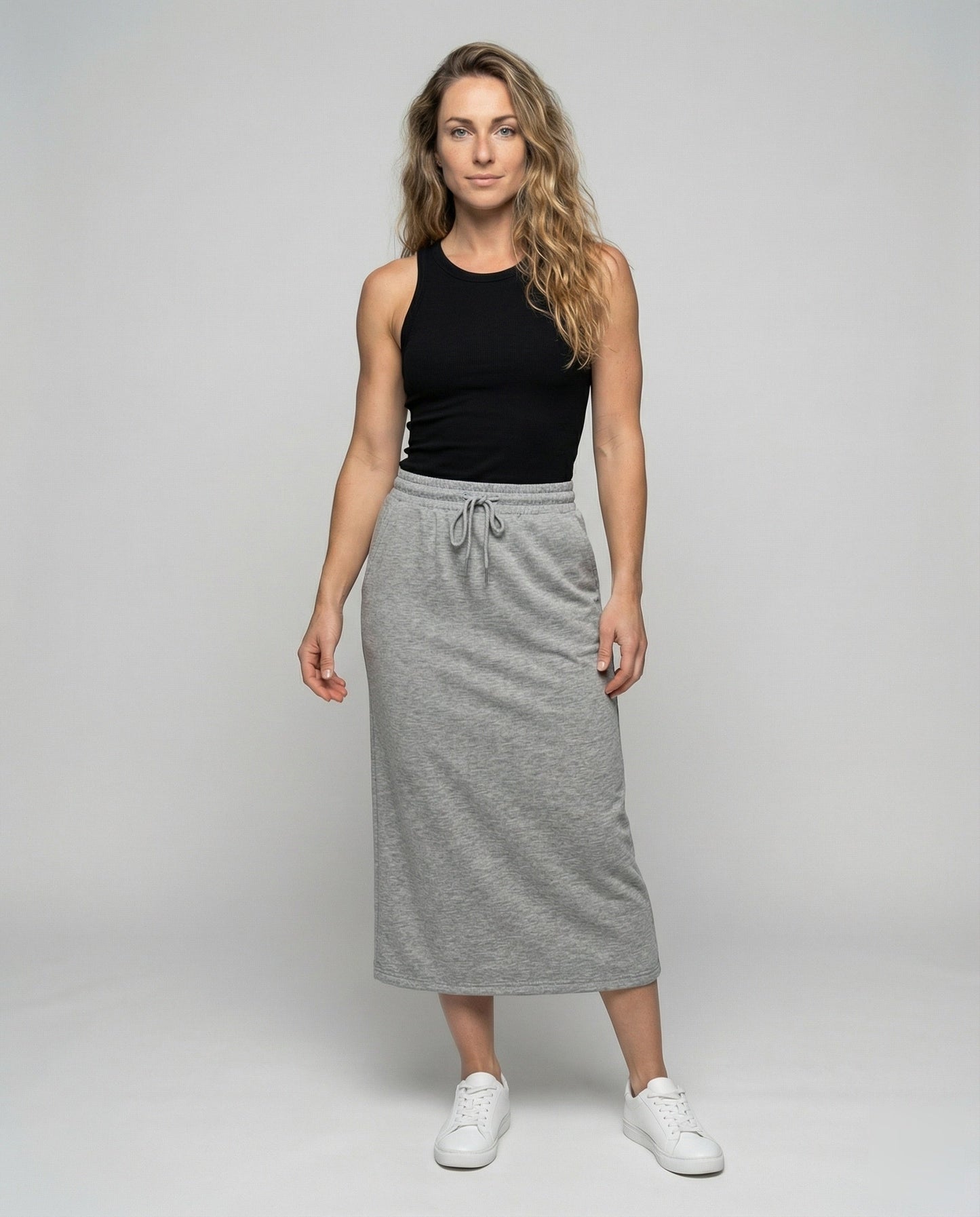 Gonna Midi Donna in Tessuto Felpato Stile Casual - Brentozzi