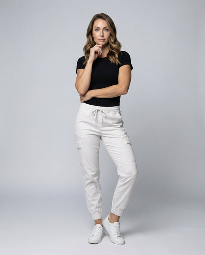 Pantaloni Cargo Donna Leggeri Stretch Tasche con Patta - Brentozzi
