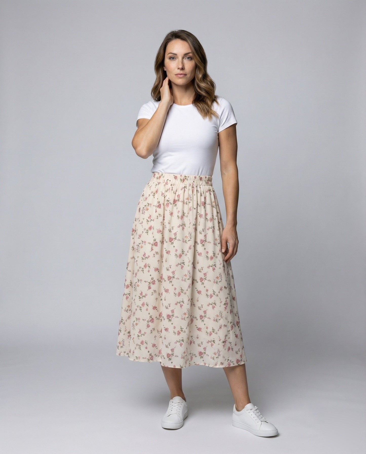 Gonna Midi Donna in Chiffon Leggera Linea A - Brentozzi