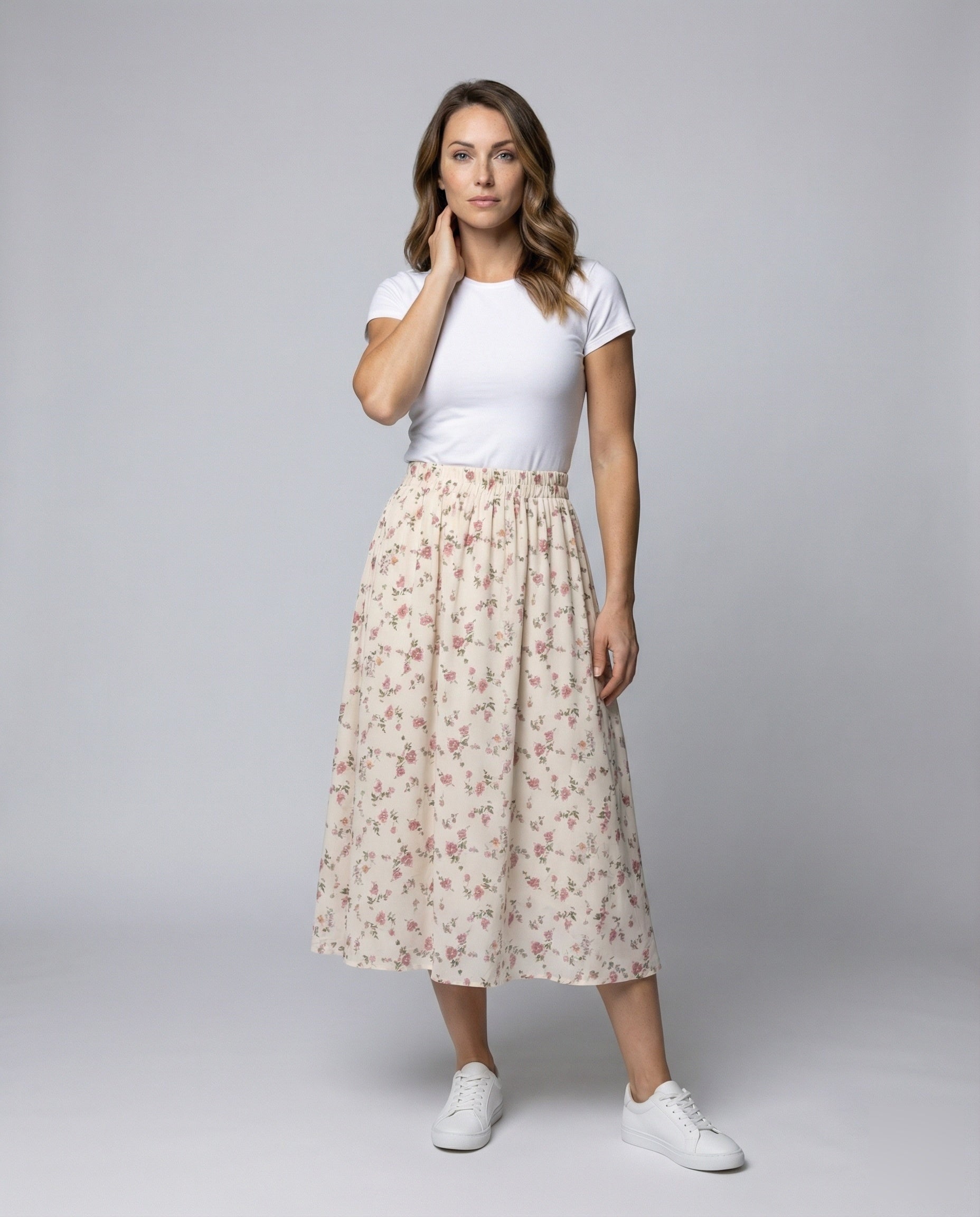 Gonna Midi Donna in Chiffon Leggera Linea A - Brentozzi