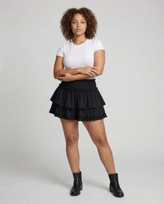 Gonna Mini Donna Multistrato con Volant e Shorts Interni - Brentozzi