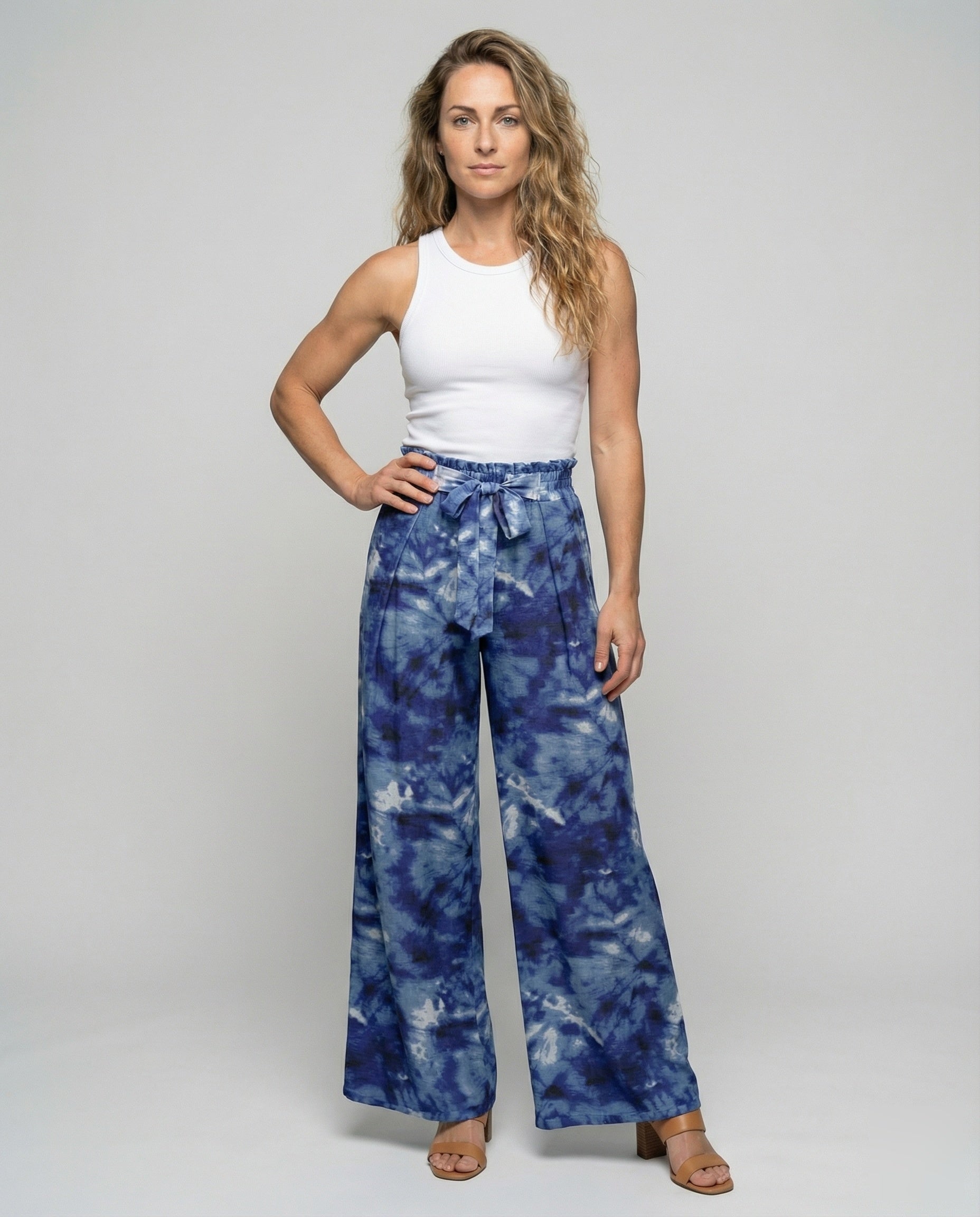 Pantaloni Palazzo Donna Fluidi con Cintura in Vita - Brentozzi