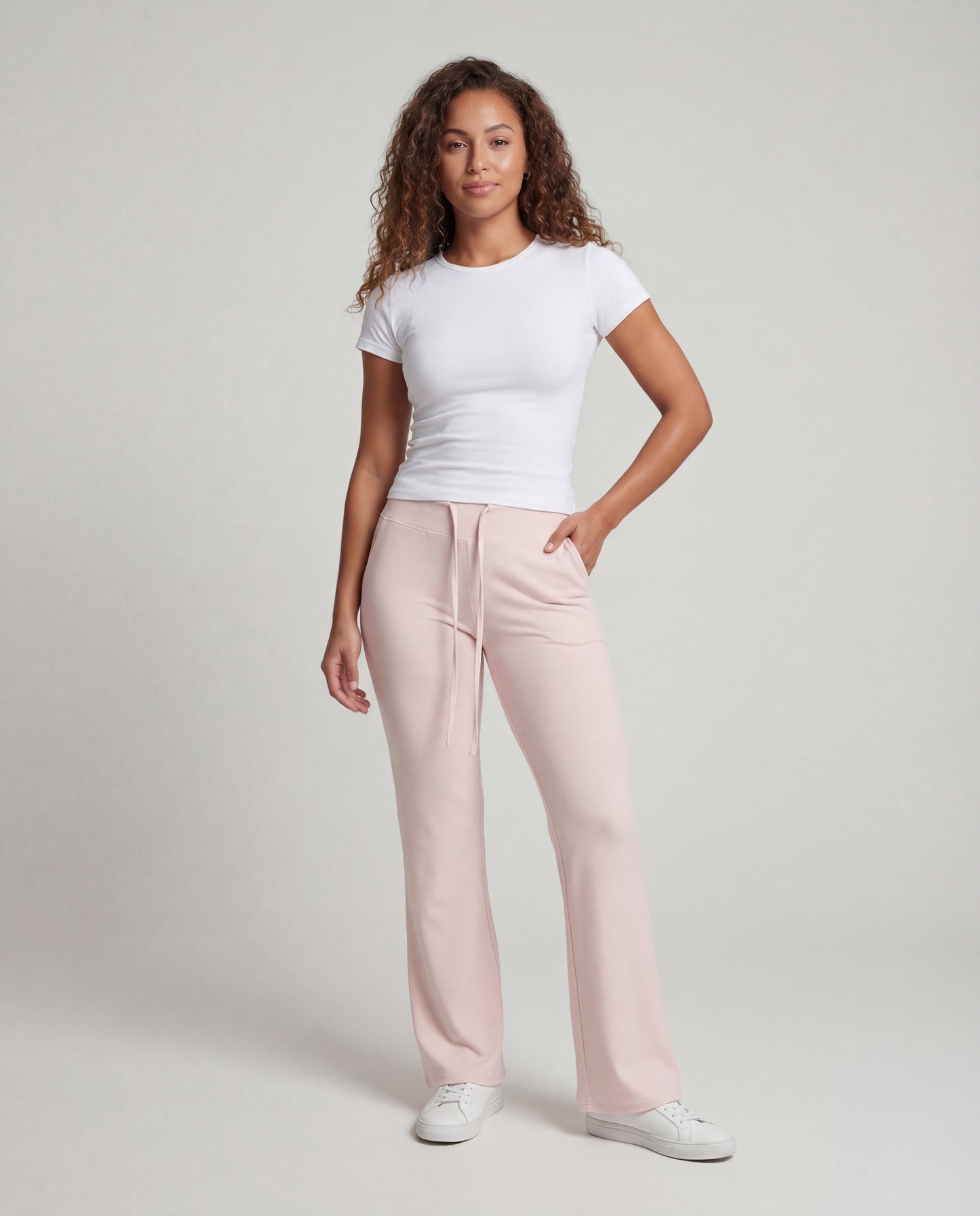 Pantaloni Lounge Donna Cotone Mix Vita Alta Ampia - Brentozzi