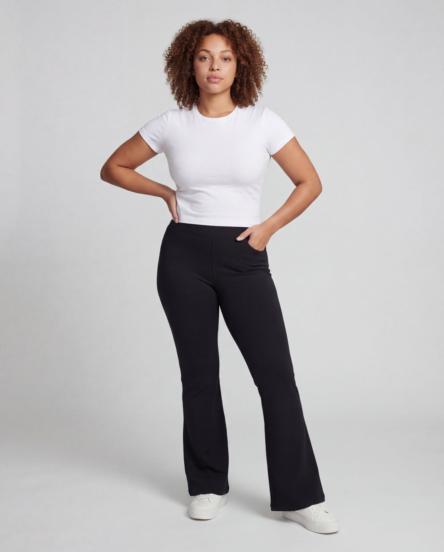 Pantaloni Donna Jersey Vita Alta Gamba Larga - Brentozzi