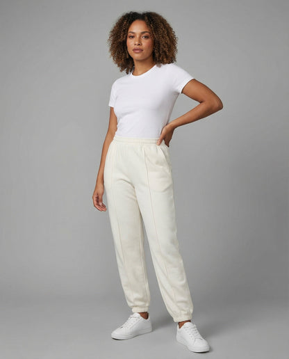 Pantaloni Jogging Donna Vita Alta Cuciture Decorative - Brentozzi