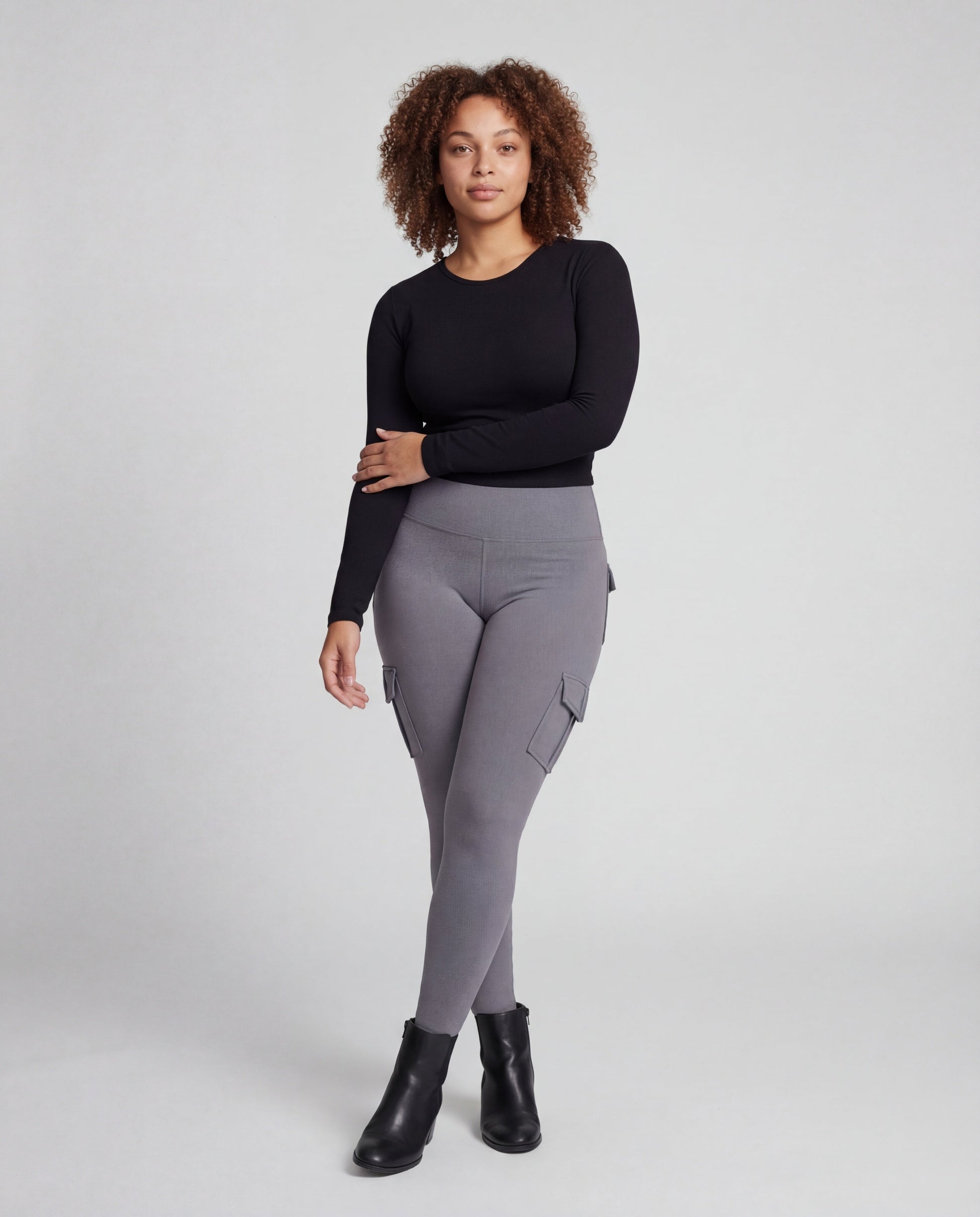 Leggings Donna Vita Alta con Tasche Cargo Slim - Brentozzi