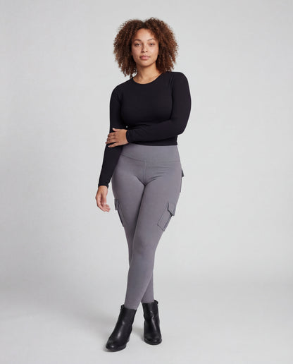 Leggings Donna Vita Alta con Tasche Cargo Slim - Brentozzi