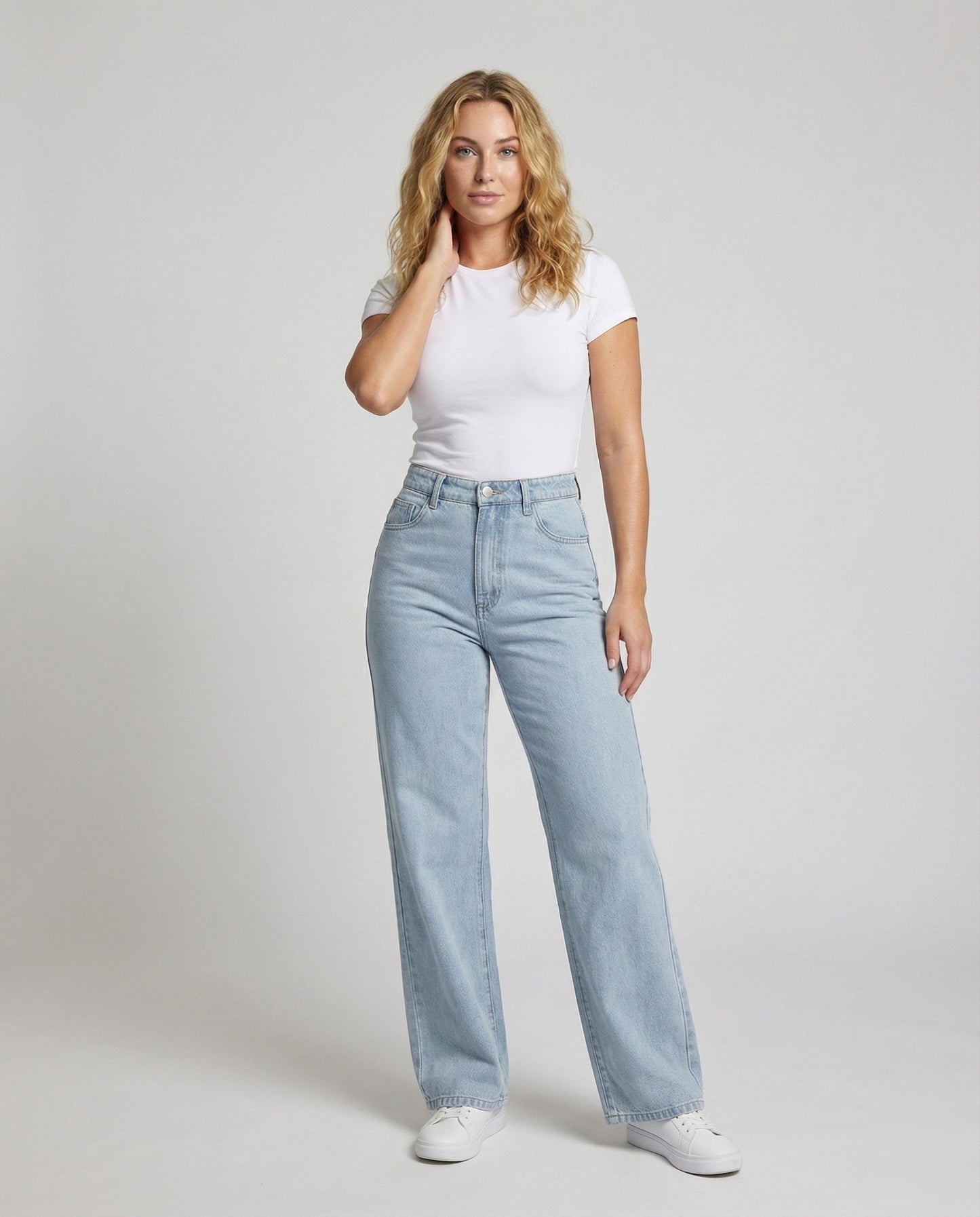 Jeans Donna Vita Alta Tasche Ampia - Brentozzi