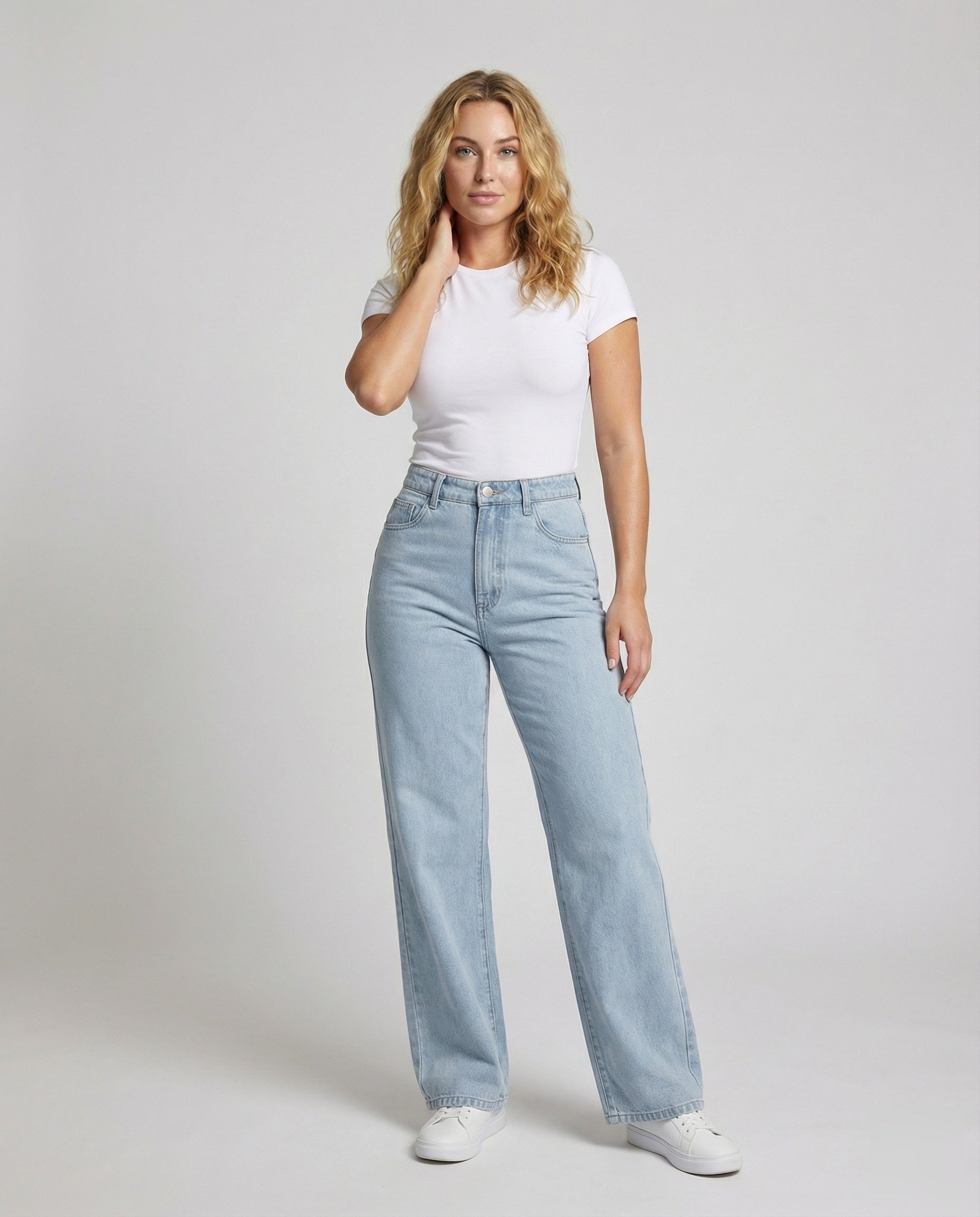 Jeans Donna Vita Alta Tasche Ampia - Brentozzi