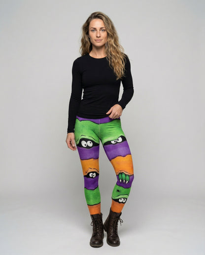 Calze Lunghe Donna in Maglia con Stampa Mostro - Brentozzi