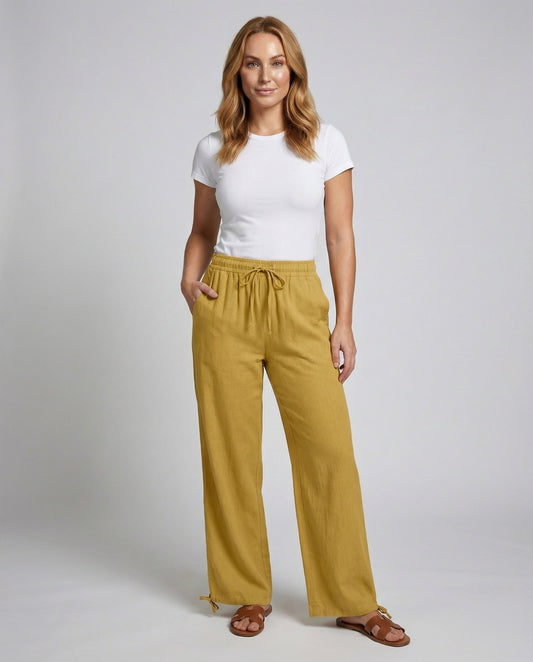 Pantaloni Palazzo Donna in Tessuto Leggero Stile Lino - Brentozzi
