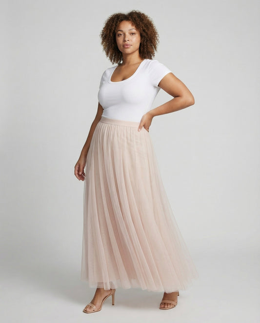 Gonna Midi Donna in Tulle Multistrato a Ruota - Brentozzi