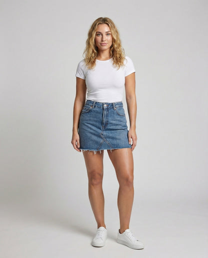 Gonna Mini Donna Jeans Asimmetrica Stile Originale - Brentozzi
