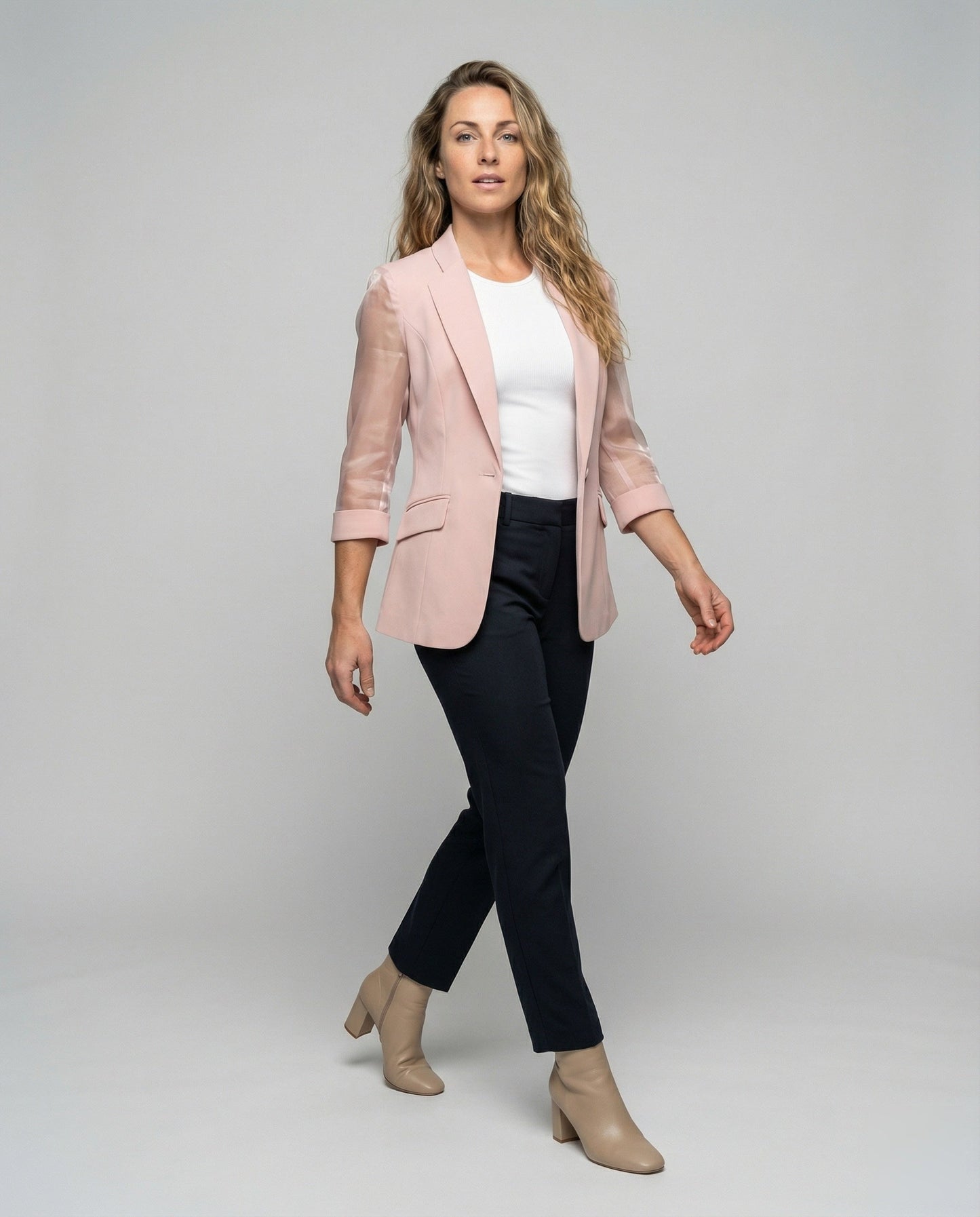 Blazer Donna con Maniche Trasparenti in Organza Slim - Brentozzi