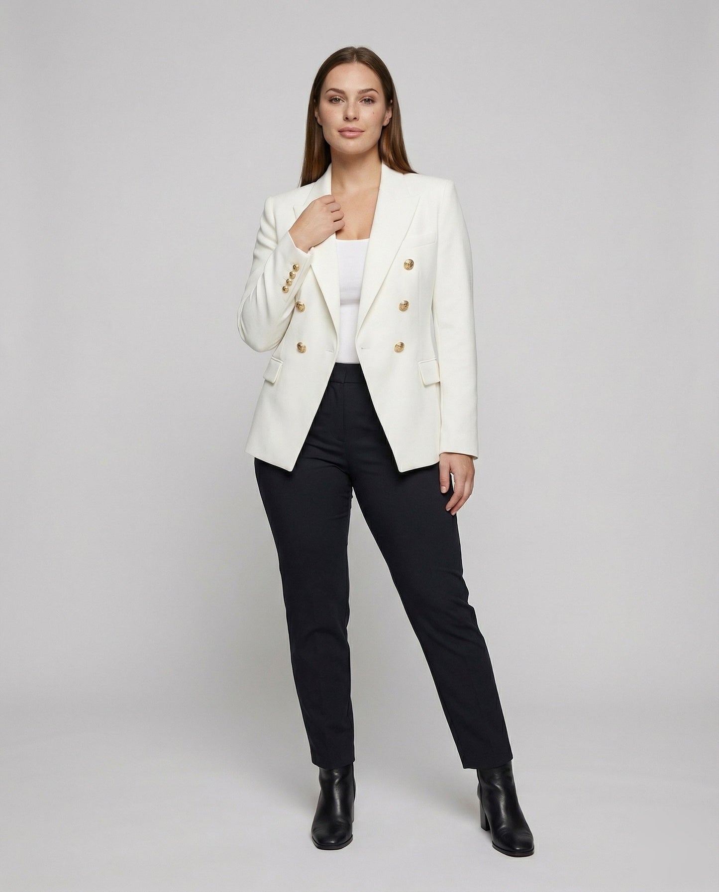 Blazer Donna Doppiopetto con Bottoni Gioiello Elegante - Brentozzi