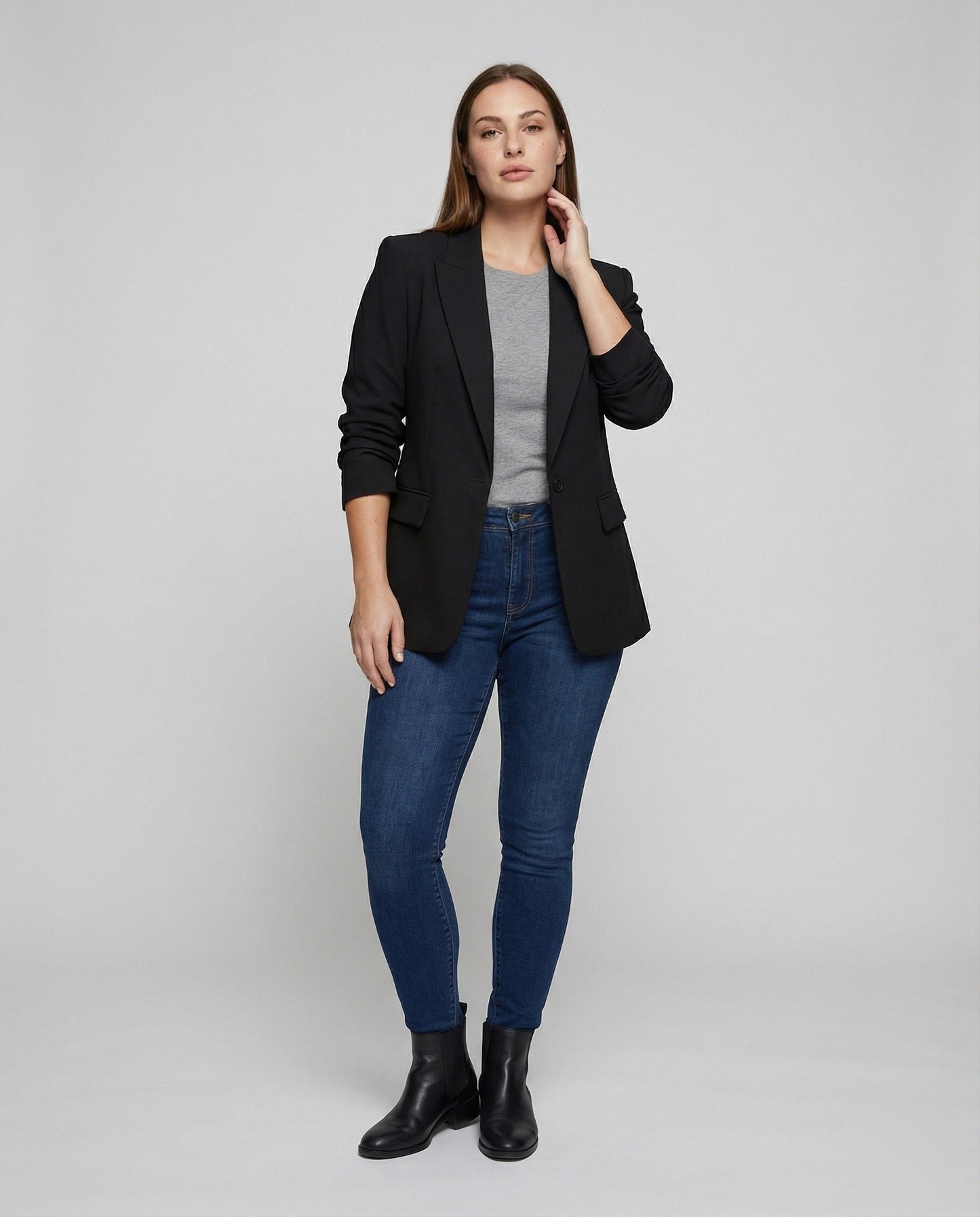Blazer Donna Monopetto con Cuciture Sagomate Laterali - Brentozzi