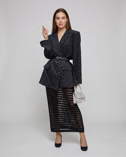 Giacca Blazer Donna Multistrato con Texture a Pois - Brentozzi