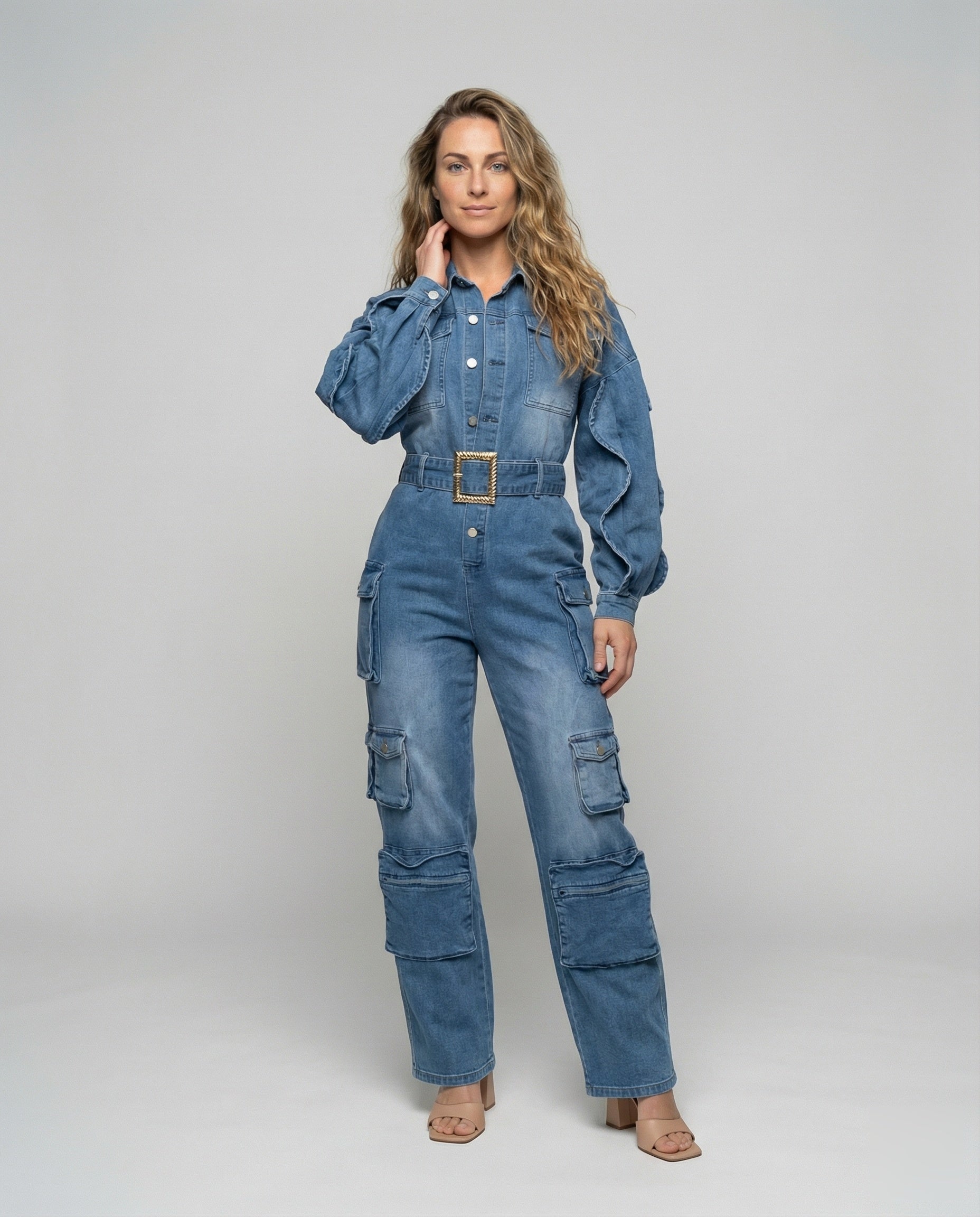 Tuta Cargo Donna Jeans Resistente Regular Fit - Brentozzi