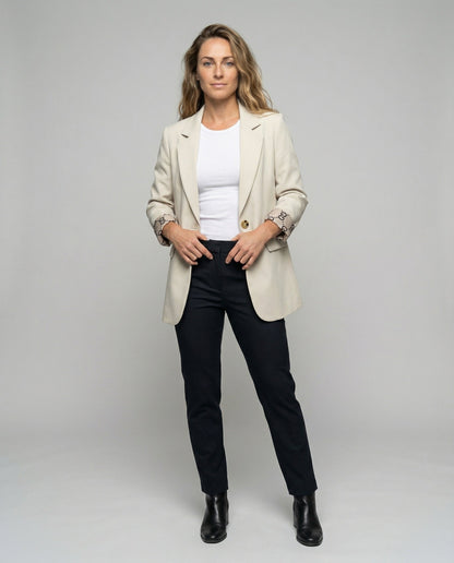 Blazer Lungo Donna con Polsini Risvoltati Dettagliati - Brentozzi